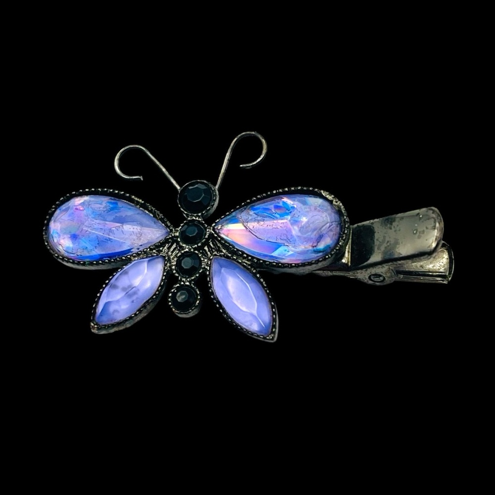 Petite AVON Purple and Iridescent Butterfly Hair Clip Cute Collectible - Picture 4 of 14